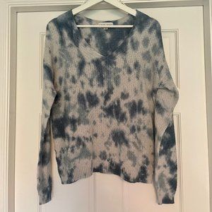 Women's V-Neck Pullover Sweater - Knox Rose Teal Tie-Dye M